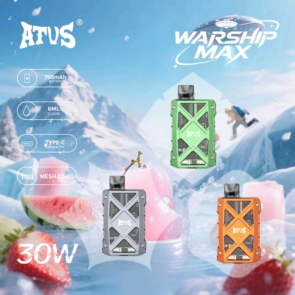 DE012 MAX Wegwerp Vape 7000 Puffs met Luchtstroomregeling en oplaadbaar ATVS Vape