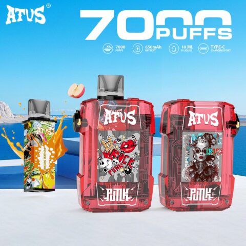 DE012 Wegwerp Vape 7000 Puffs met Luchtstroomregeling en oplaadbaar ATVS Vape