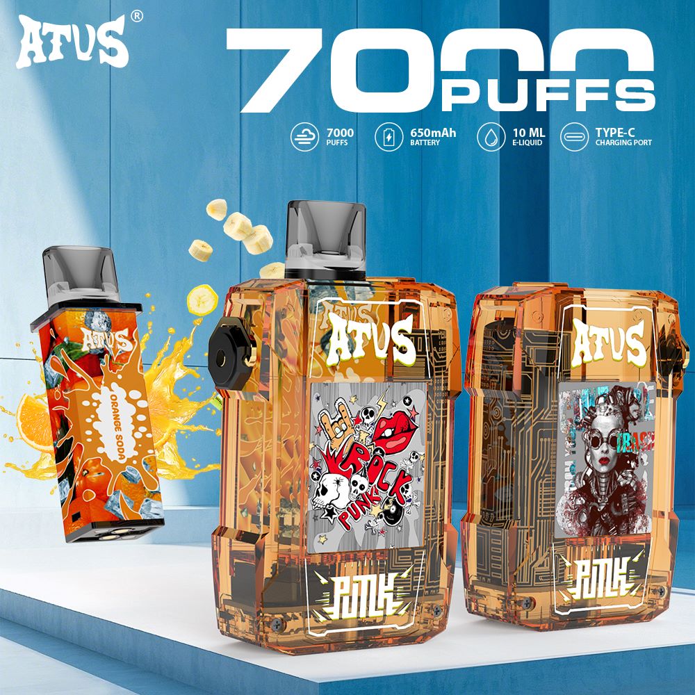 DE012 Wegwerp Vape 7000 Puffs met Luchtstroomregeling en oplaadbaar ATVS Vape