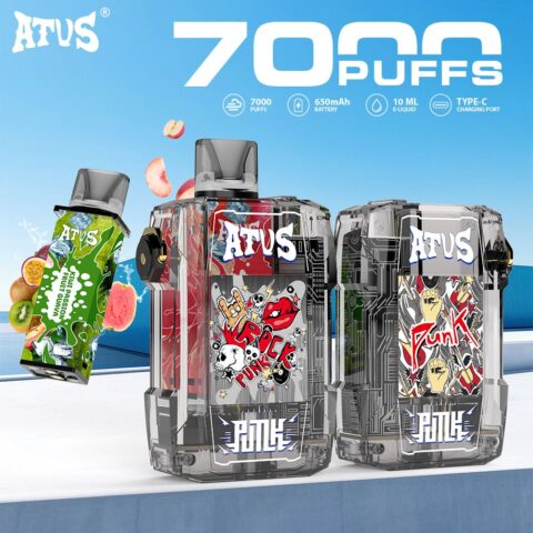 DE012 Wegwerp Vape 7000 Puffs met Luchtstroomregeling en oplaadbaar ATVS Vape