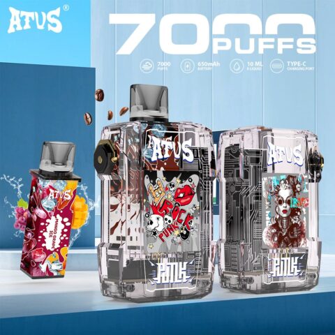 DE012 Wegwerp Vape 7000 Puffs met Luchtstroomregeling en oplaadbaar ATVS Vape