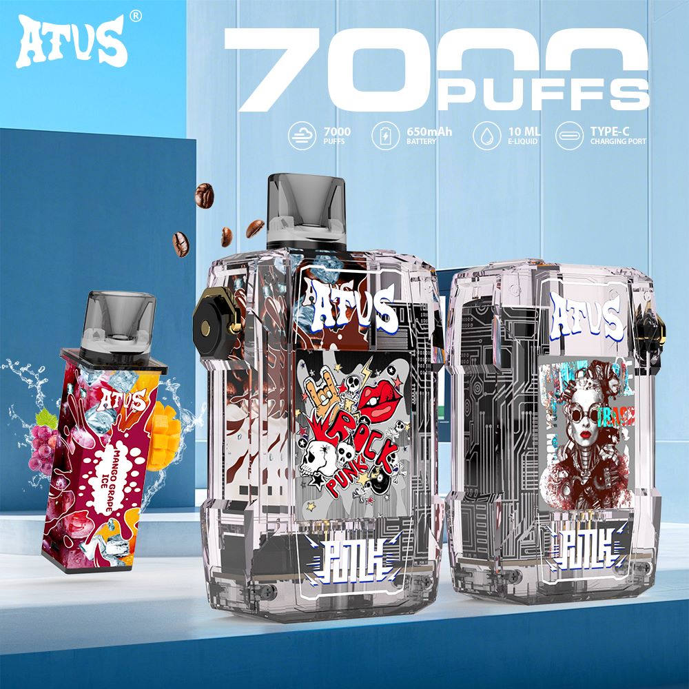 DE012 Wegwerp Vape 7000 Puffs met Luchtstroomregeling en oplaadbaar ATVS Vape