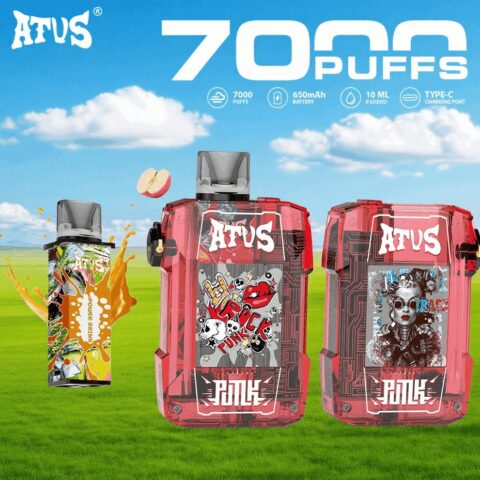 DE012 Wegwerp Vape 7000 Puffs met Luchtstroomregeling en oplaadbaar ATVS Vape