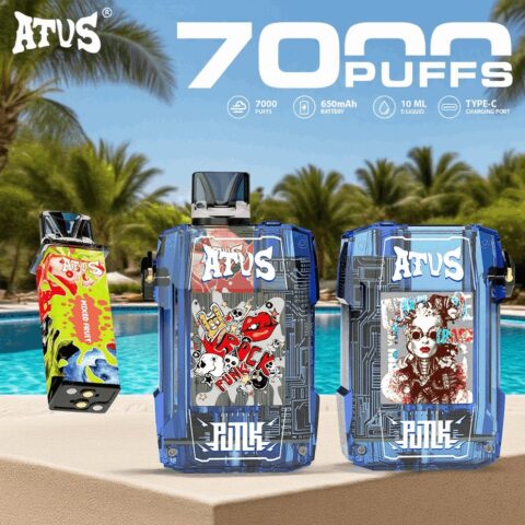 DE012 Wegwerp Vape 7000 Puffs met Luchtstroomregeling en oplaadbaar ATVS Vape