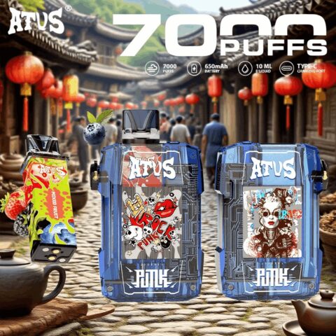 DE012 Wegwerp Vape 7000 Puffs met Luchtstroomregeling en oplaadbaar ATVS Vape