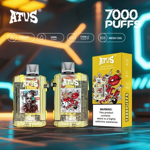 DE012 Wegwerp Vape 7000 Puffs met Luchtstroomregeling en oplaadbaar ATVS Vape