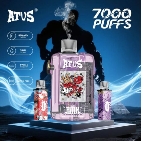 DE012 Wegwerp Vape 7000 Puffs met Luchtstroomregeling en oplaadbaar ATVS Vape