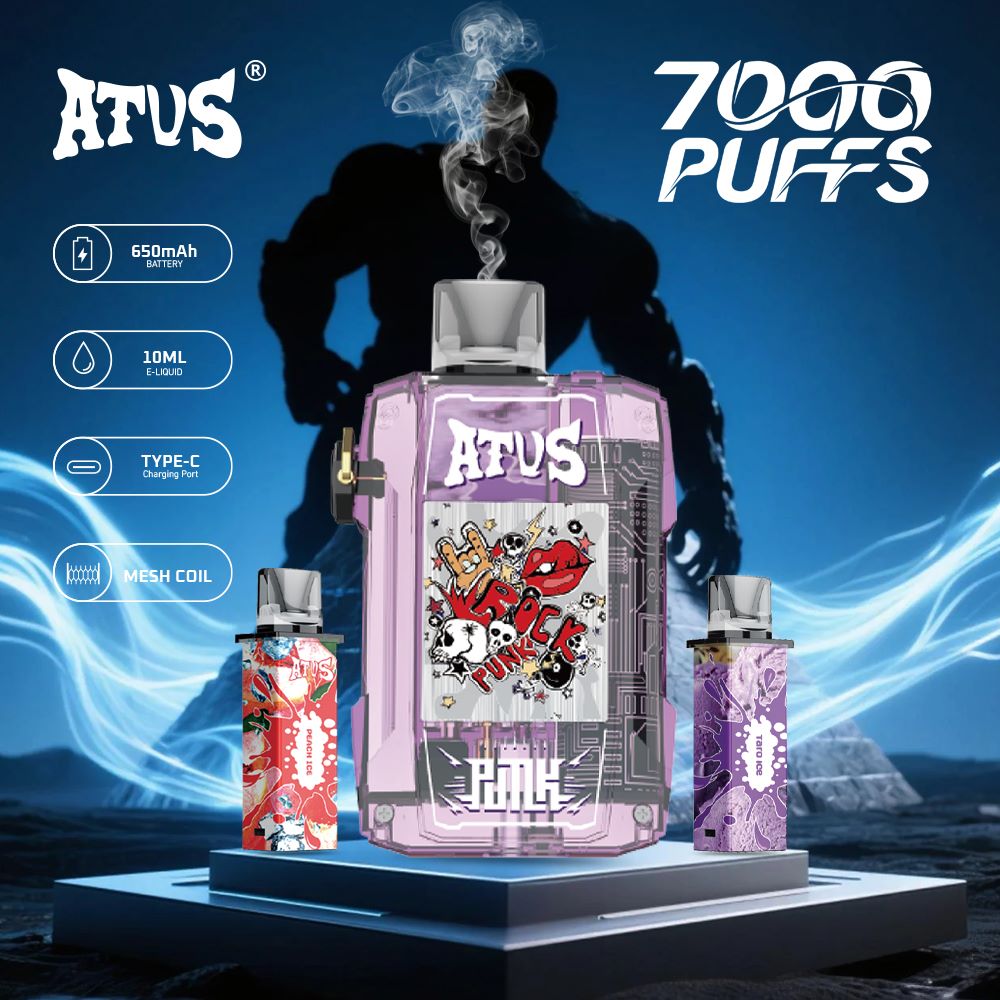 DE012 Wegwerp Vape 7000 Puffs met Luchtstroomregeling en oplaadbaar ATVS Vape