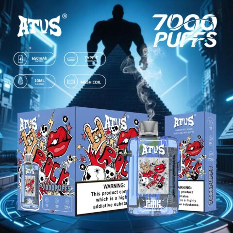 DE012 Wegwerp Vape 7000 Puffs met Luchtstroomregeling en oplaadbaar ATVS Vape