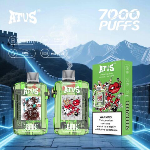 DE012 Wegwerp Vape 7000 Puffs met Luchtstroomregeling en oplaadbaar ATVS Vape