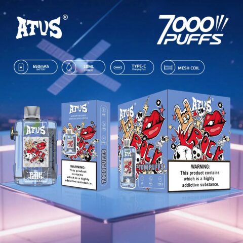 DE012 Wegwerp Vape 7000 Puffs met Luchtstroomregeling en oplaadbaar ATVS Vape