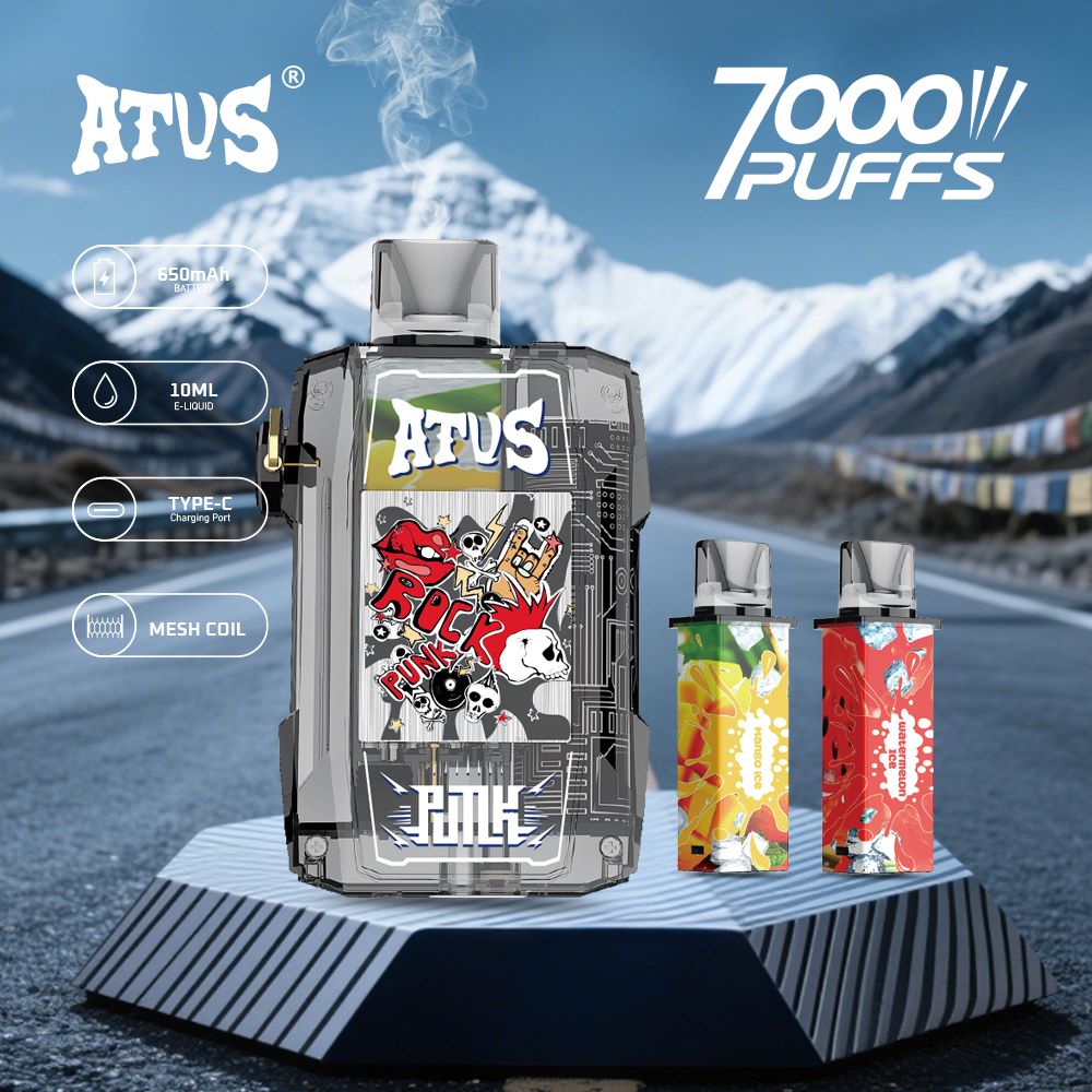 DE012 Wegwerp Vape 7000 Puffs met Luchtstroomregeling en oplaadbaar ATVS Vape