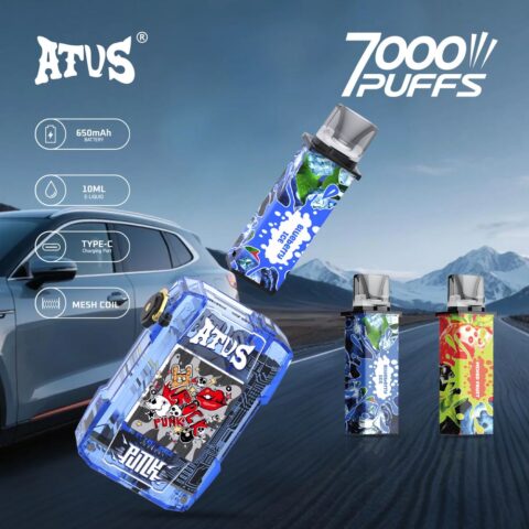 DE012 Wegwerp Vape 7000 Puffs met Luchtstroomregeling en oplaadbaar ATVS Vape