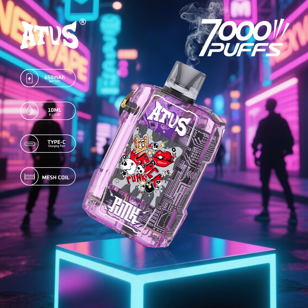 DE012 Wegwerp Vape 7000 Puffs met Luchtstroomregeling en oplaadbaar ATVS Vape
