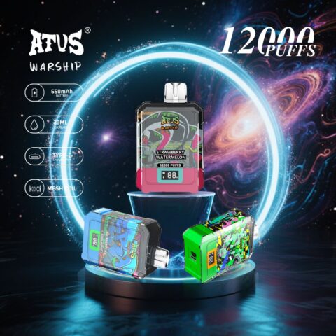 DE013A Wegwerp Vape 12000 Puffs met LED-scherm en instelbare luchtstroom ATVS Vape Disposable E-sigaret