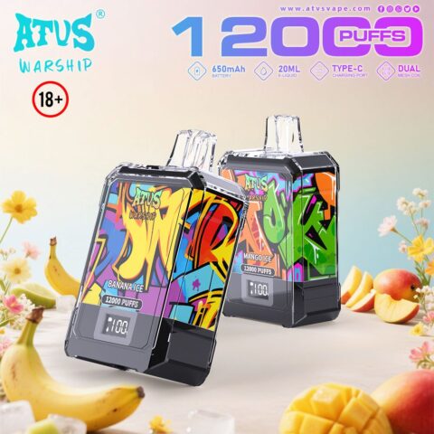 DE013A Wegwerp Vape 12000 Puffs met LED-scherm en instelbare luchtstroom ATVS Vape Disposable E-sigaret