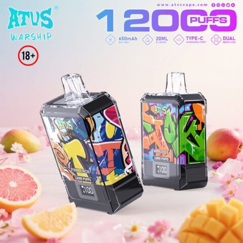 DE013A Wegwerp Vape 12000 Puffs met LED-scherm en instelbare luchtstroom ATVS Vape Disposable E-sigaret