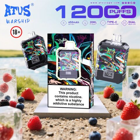 DE013A Wegwerp Vape 12000 Puffs met LED-scherm en instelbare luchtstroom ATVS Vape Disposable E-sigaret