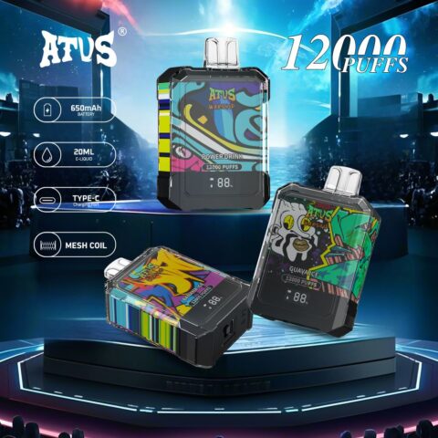 DE013A Wegwerp Vape 12000 Puffs met LED-scherm en instelbare luchtstroom ATVS Vape Disposable E-sigaret