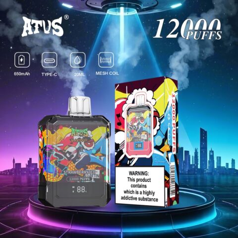 DE013A Wegwerp Vape 12000 Puffs met LED-scherm en instelbare luchtstroom ATVS Vape Disposable E-sigaret