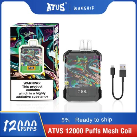 DE013A Wegwerp Vape 12000 Puffs met LED-scherm en instelbare luchtstroom ATVS Vape Disposable E-sigaret