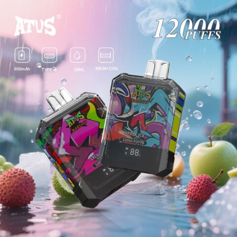 DE013A Wegwerp Vape 12000 Puffs met LED-scherm en instelbare luchtstroom ATVS Vape Disposable E-sigaret