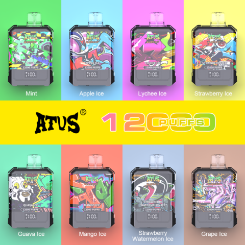 DE013A Wegwerp Vape 12000 Puffs met LED-scherm en instelbare luchtstroom ATVS Vape Disposable E-sigaret