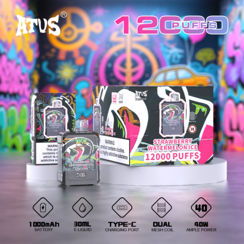 DE013A Wegwerp Vape 12000 Puffs met LED-scherm en instelbare luchtstroom ATVS Vape Disposable E-sigaret