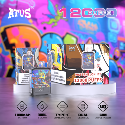 DE013A Waegwerp Vape 12000 Puffs met LED-scherm en instelbare luchtstroom ATVS Vape Disposable E-sigaret