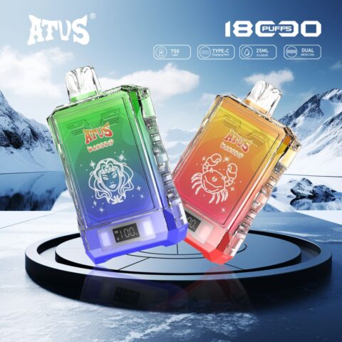 DE015 Wegwerp Vape 18000 Puffs met LED-scherm en instelbare luchtstroom oplaadbaar ATVS E-sigaret Disposable