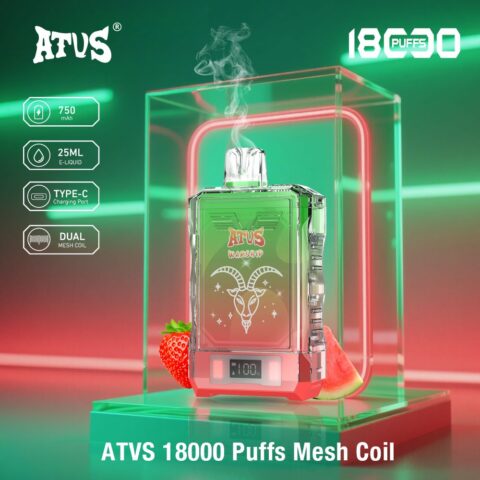 DE015 Wegwerp Vape 18000 Puffs met LED-scherm en instelbare luchtstroom oplaadbaar ATVS E-sigaret Disposable