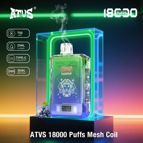 DE015 Wegwerp Vape 18000 Puffs met LED-scherm en instelbare luchtstroom oplaadbaar ATVS E-sigaret Disposable