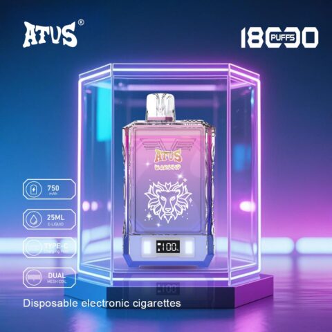 DE015 Wegwerp Vape 18000 Puffs met LED-scherm en instelbare luchtstroom oplaadbaar ATVS E-sigaret Disposable