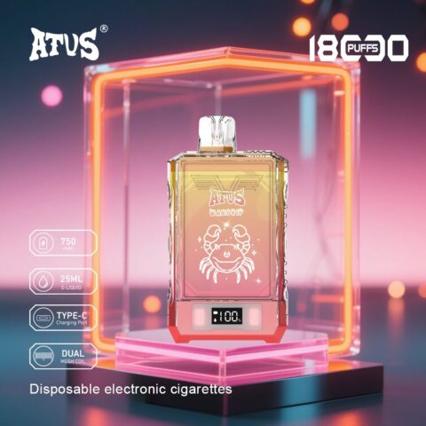 DE015 Wegwerp Vape 18000 Puffs met LED-scherm en instelbare luchtstroom oplaadbaar ATVS E-sigaret Disposable
