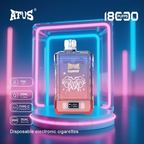 DE015 Wegwerp Vape 18000 Puffs met LED-scherm en instelbare luchtstroom oplaadbaar ATVS E-sigaret Disposable