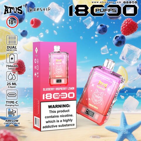 DE015 Wegwerp Vape 18000 Puffs met LED-scherm en instelbare luchtstroom oplaadbaar ATVS E-sigaret Disposable