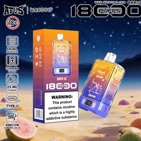 DE015 Wegwerp Vape 18000 Puffs met LED-scherm en instelbare luchtstroom oplaadbaar ATVS E-sigaret Disposable