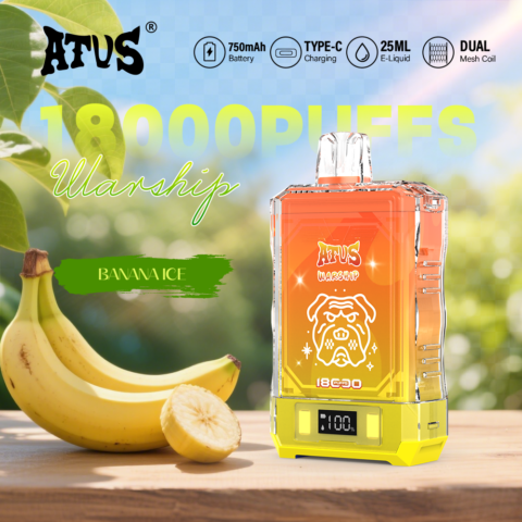 DE015 Wegwerp Vape 18000 Puffs met LED-scherm en instelbare luchtstroom oplaadbaar ATVS E-sigaret Disposable