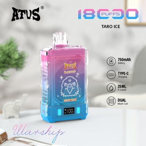 DE015 Wegwerp Vape 18000 Puffs met LED-scherm en instelbare luchtstroom oplaadbaar ATVS E-sigaret Disposable