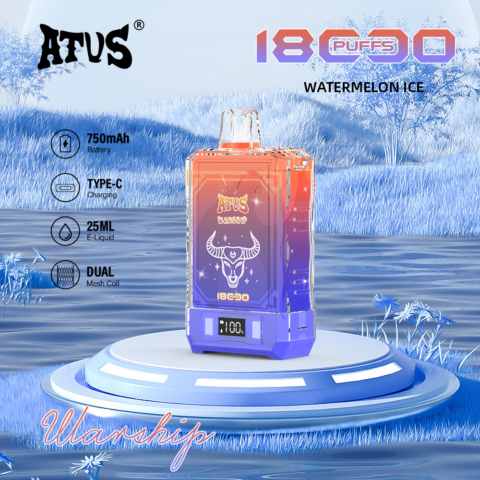 DE015 Wegwerp Vape 18000 Puffs met LED-scherm en instelbare luchtstroom oplaadbaar ATVS E-sigaret Disposable