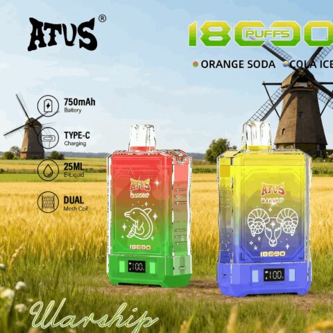 DE015 Wegwerp Vape 18000 Puffs met LED-scherm en instelbare luchtstroom oplaadbaar ATVS E-sigaret Disposable
