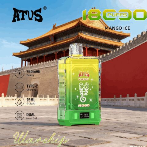 DE015 Wegwerp Vape 18000 Puffs met LED-scherm en instelbare luchtstroom oplaadbaar ATVS E-sigaret Disposable