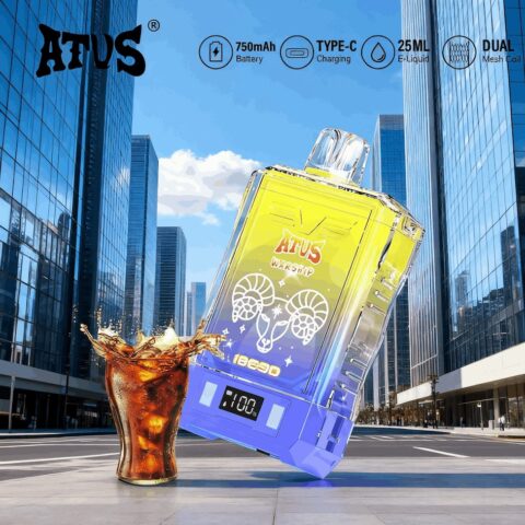 DE015 Wegwerp Vape 18000 Puffs met LED-scherm en instelbare luchtstroom oplaadbaar ATVS E-sigaret Disposable