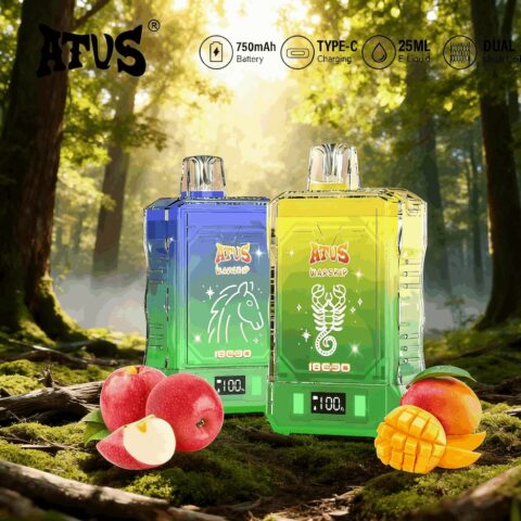 DE015 Wegwerp Vape 18000 Puffs met LED-scherm en instelbare luchtstroom oplaadbaar ATVS E-sigaret Disposable