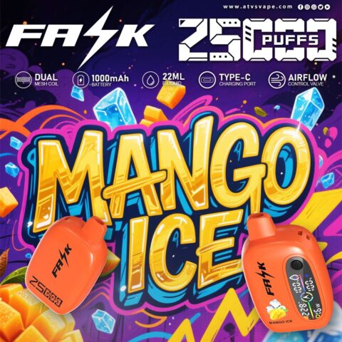 DE016 25000 Puffs Disposable Vape met LED-scherm en instelbare luchtstroom oplaadbaar ATVS E-sigaret Disposable