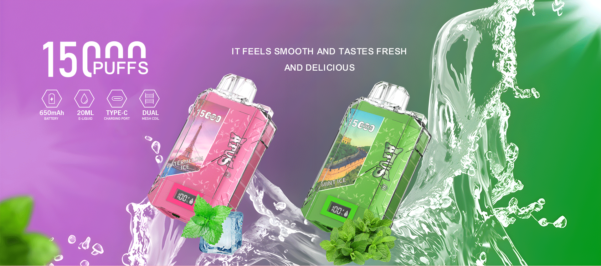 DE017 Wegwerp Vape 15000 Puffs met LED-scherm en instelbare luchtstroom oplaadbaar ATVS E-sigaret Disposable