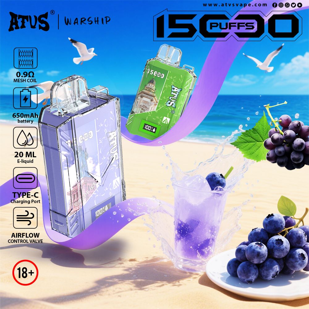 DE017 Vaper Desechable Puffs 15000 Caladas Vapers ATVS Vape