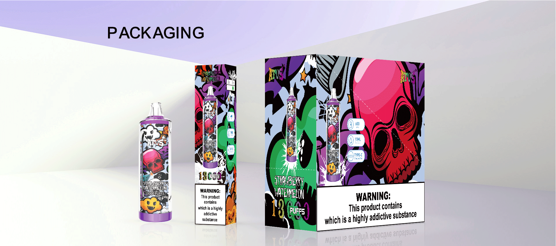 DE018 Wegwerp Vape 13000 Puffs ATVS Vape Wegwerp E-sigaret