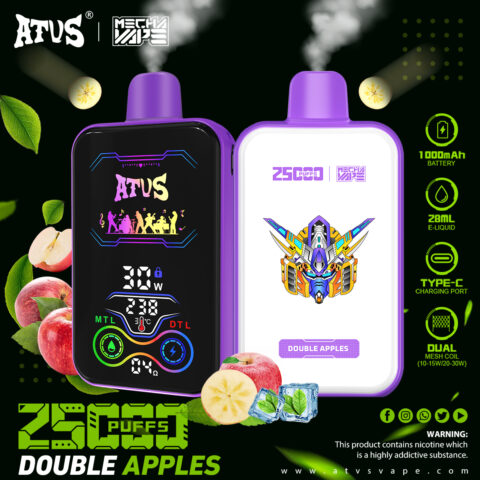 DE022 Wegwerp Vape 25000 Puffs met volledig scherm, oplaadbaar en instelbare luchtstroom ATVS E-sigaret Disposable