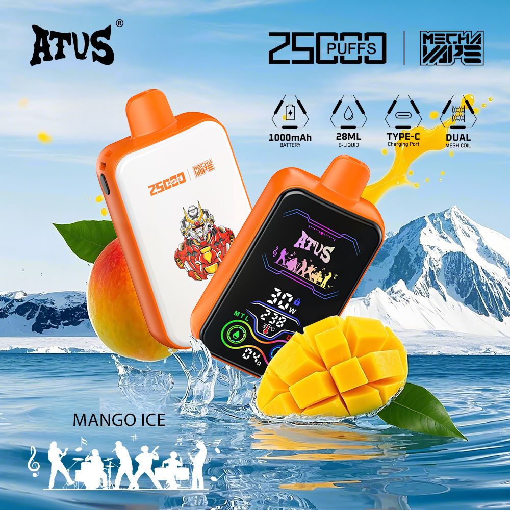 DE022 Wegwerp Vape 25000 Puffs met volledig scherm, oplaadbaar en instelbare luchtstroom ATVS E-sigaret Disposable